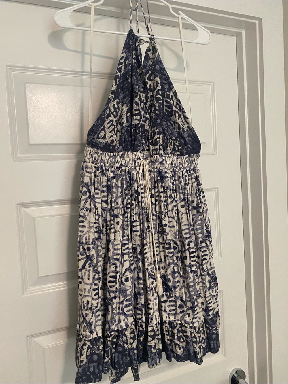 Free People Navy and White Halter Sundress